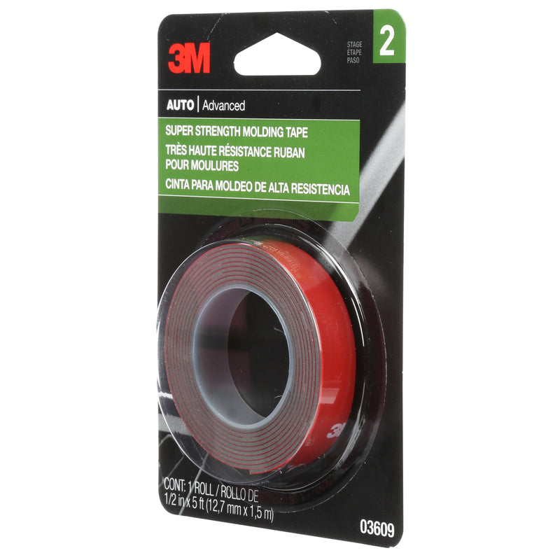3M Double Sided 1/2 in. W X 5 ft. L Molding Tape Red