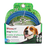 PDQ Blue / Silver Tie-Out Vinyl Coated Cable Dog Tie Out Medium