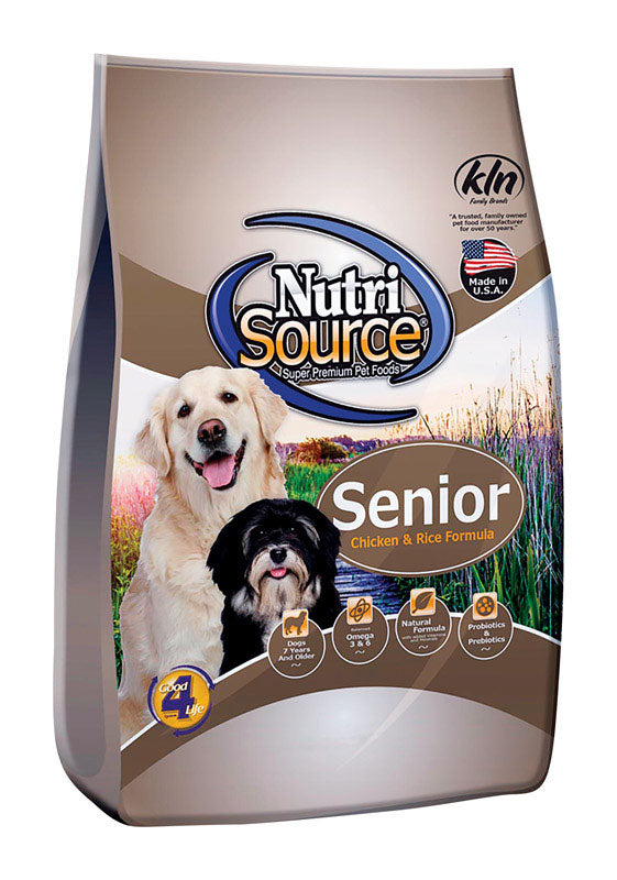 NutriSource Dry Dog Food for Seniors, Chicken and Rice, 26LB