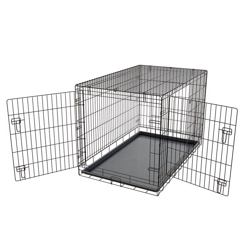 Pet Essentials Large Steel Dog Crate Black 30 in. H X 28 in. W X 42 in. D