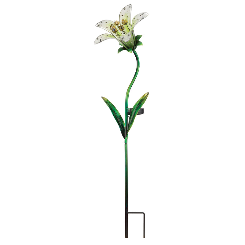Regal Art & Gift Assorted Glass/Metal 33 in. H Tiger Lily Solar Garden Stake