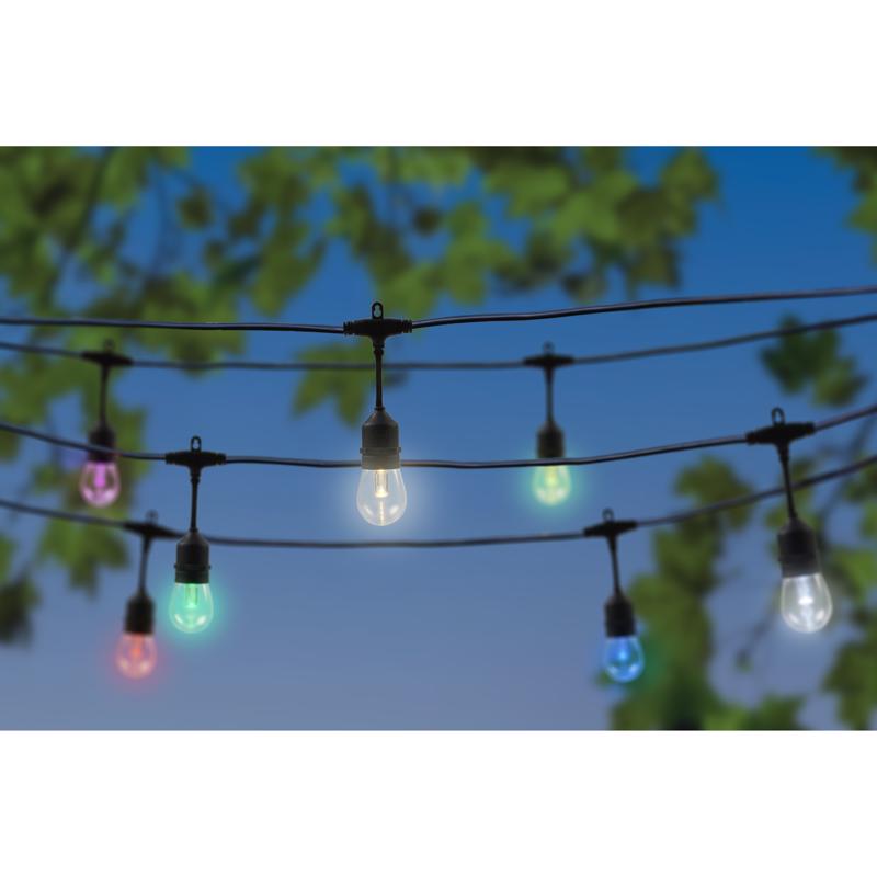 Living Accents LED Vintage S14 Color Changing Light Set Multicolored 20 ft. 10 lights
