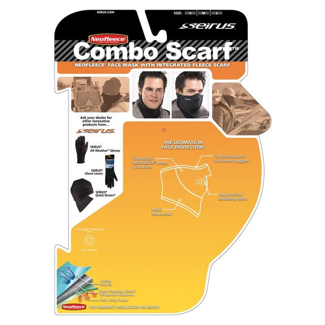 Seirus Combo Scarf Face Mask Black M