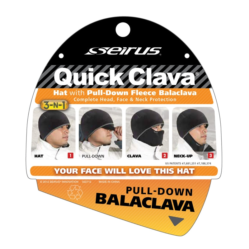 Seirus Quick Clava Winter Hat Black/Gray One Size Fits All