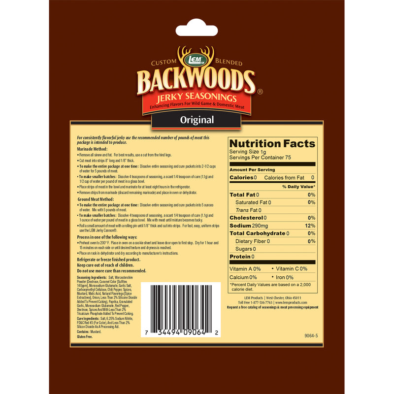LEM Backwoods Original Jerky Seasoning 3.65 oz Boxed
