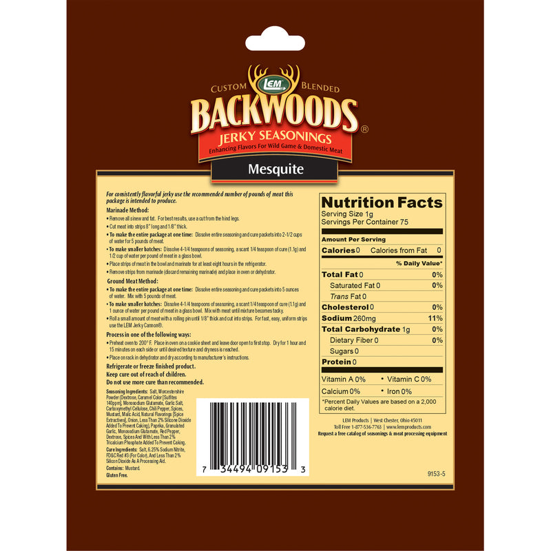 LEM Backwoods Mesquite Jerky Seasoning 3.65 oz Bagged