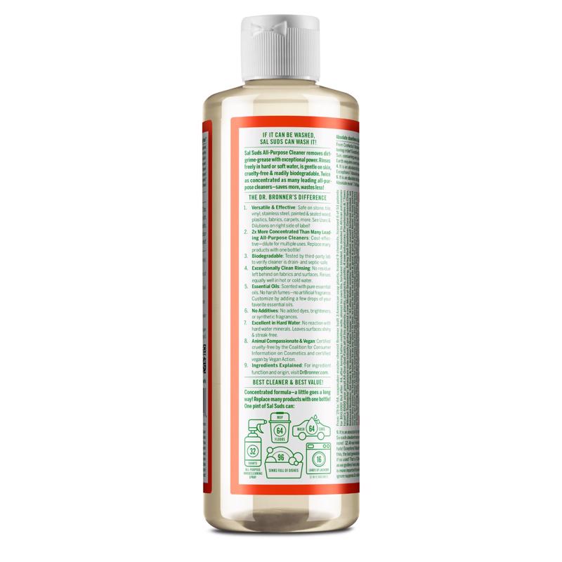 Dr. Bronner's Sal Suds Pine Scent Concentrated Organic All Purpose Cleaner Liquid 16 oz