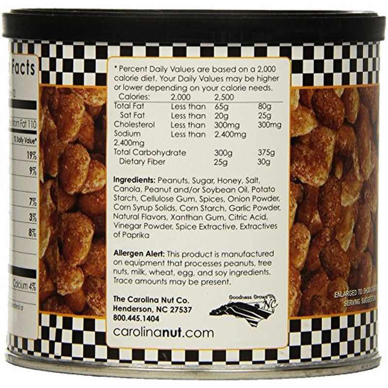 Carolina Nut Co. Honey Roasted Chipotle Peanuts 12 oz Can