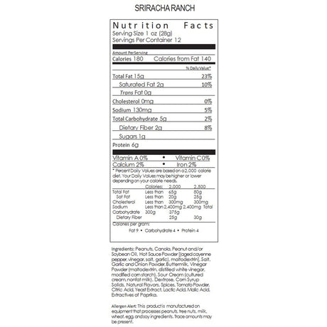 Carolina Nut Co. Sriracha Ranch Peanuts 12 oz Can