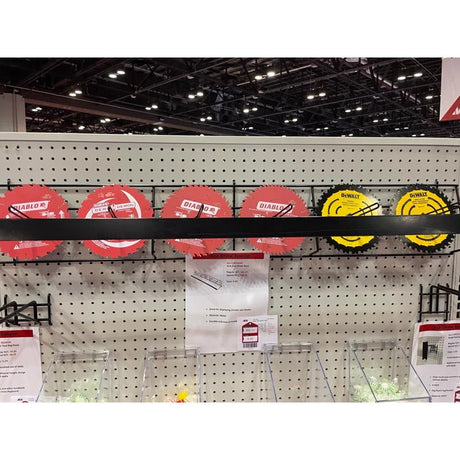 7 in. H X 48 in. W X 9 in. D Black Metal Bulk Saw Blade Pegboard Display