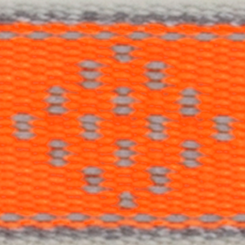 LupinePet Reflective Orange Diamond Nylon Dog Leash