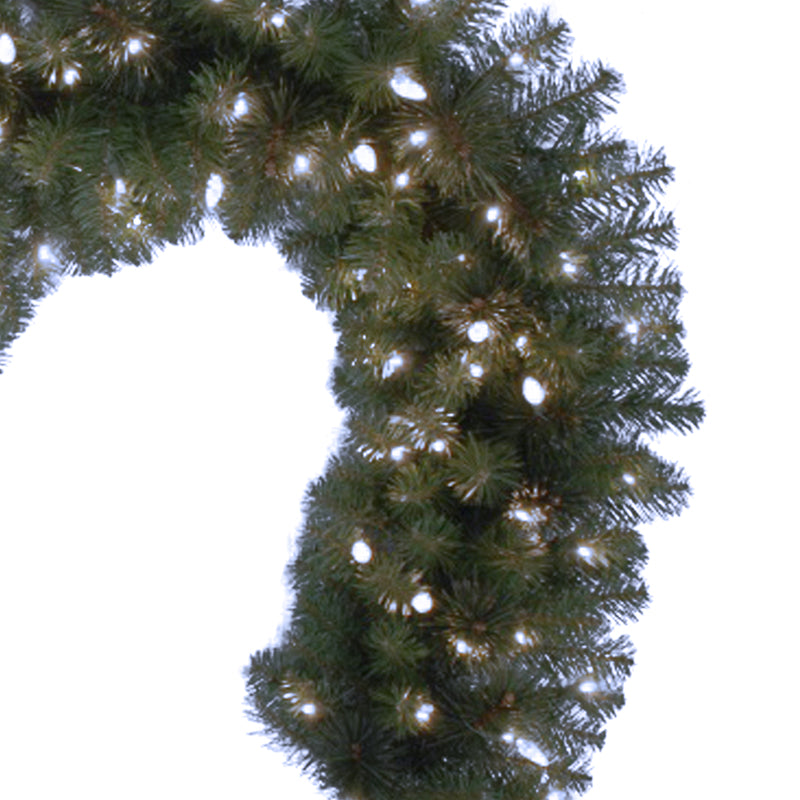Celebrations Platinum 14 in. D X 9 ft. L LED Prelit Pure White Mixed Pine Christmas Garland