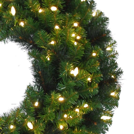 Celebrations Platinum 36 in. D LED Prelit Warm White Mixed Pine Christmas Wreath
