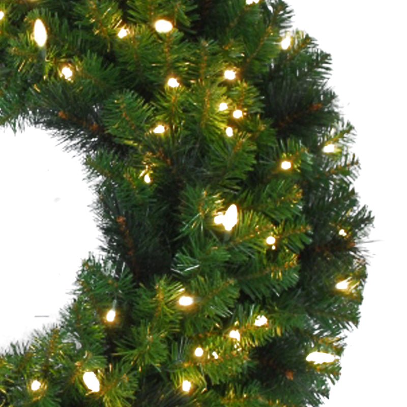 Celebrations Platinum 36 in. D LED Prelit Warm White Mixed Pine Christmas Wreath