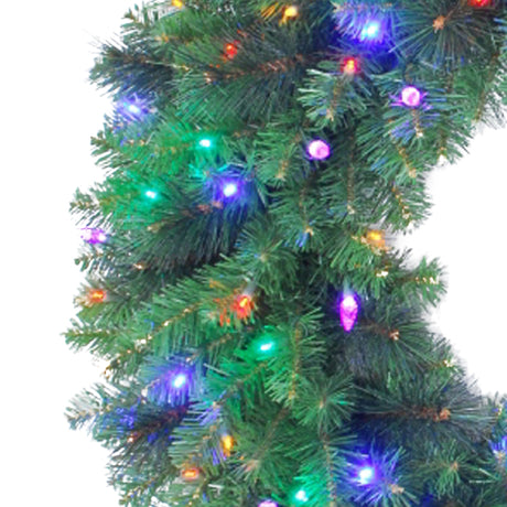 Celebrations Platinum 36 in. D LED Prelit Multicolored Mixed Pine Christmas Wreath