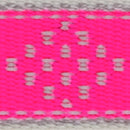 LupinePet Reflective Pink Diamond Nylon Dog Adjustable Collar