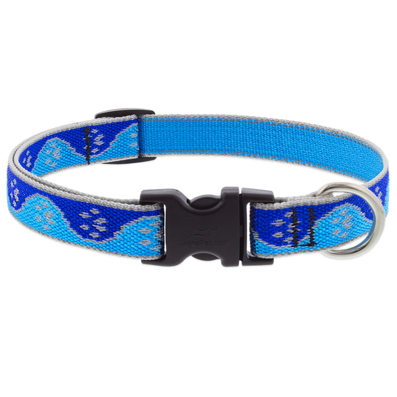 ADJ COLLAR BLUE PAWS 14"