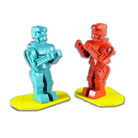 Super Impulse Worlds Smallest Rock Em Sock Em Robots Plastic Red and Blue 2 pc