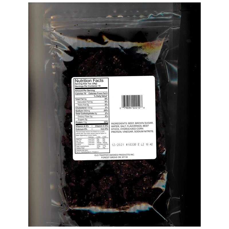 Old Trapper Peppered Beef Jerky 10 oz Bagged