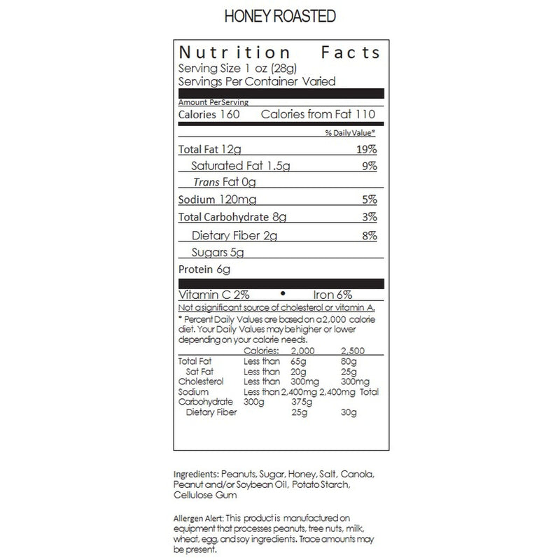 Carolina Nut Co. Honey Roasted Peanuts 12 oz Can