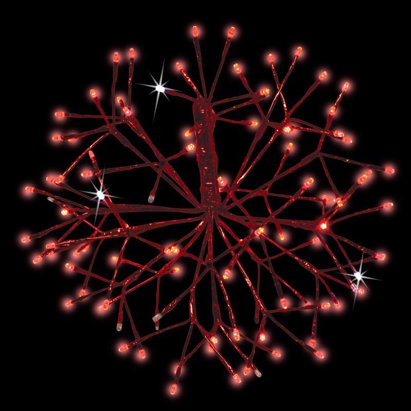 Celebrations Platinum LED Red Shimmer Sphere 16 in. Hanging Decor