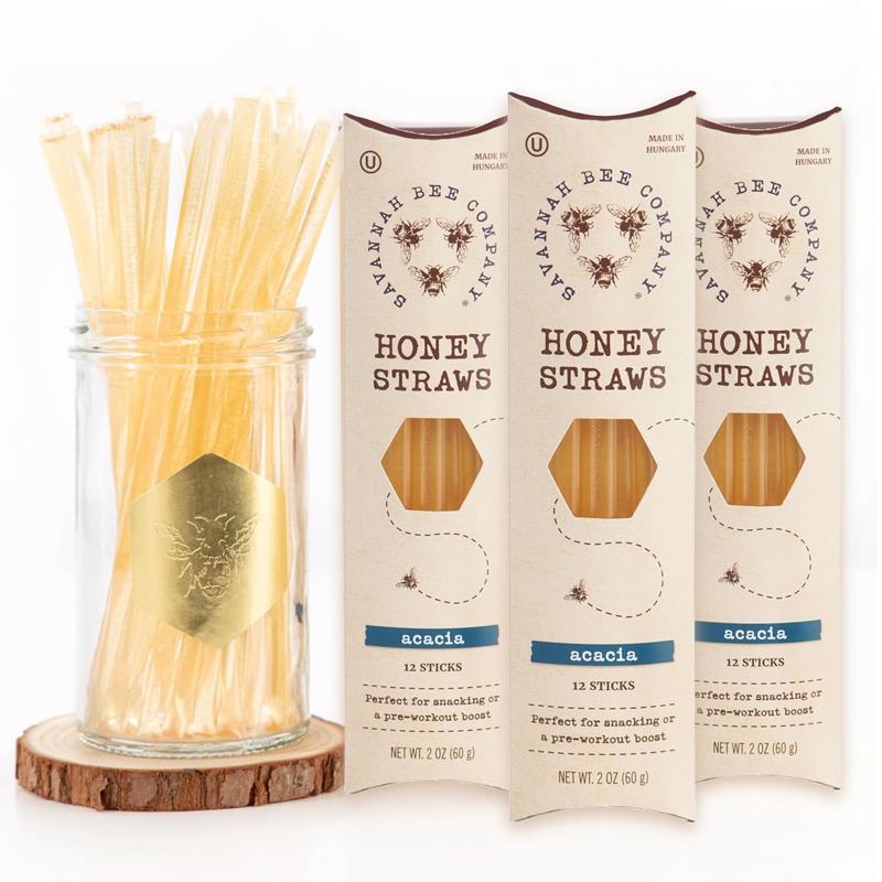 Savannah Bee Company Acacia Honey Straws 24 each Boxed