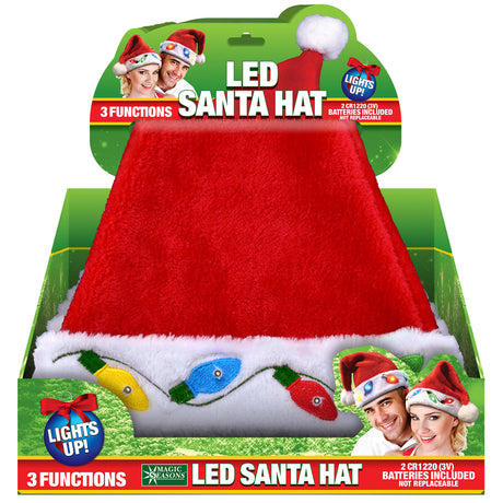 LED SANTA HATS PLUSH 1PC
