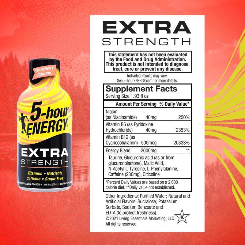 5-hour Energy Extra Strength Sugar Free Strawberry/Banana Energy Shot 1.93 oz