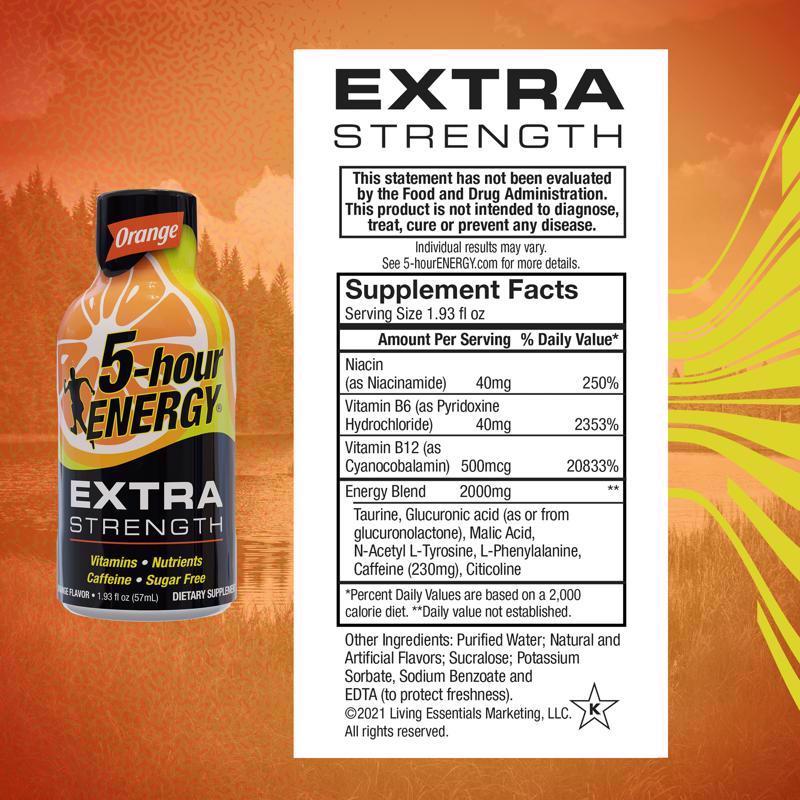 5-hour Energy Extra Strength Sugar Free Orange Energy Shot 1.93 oz