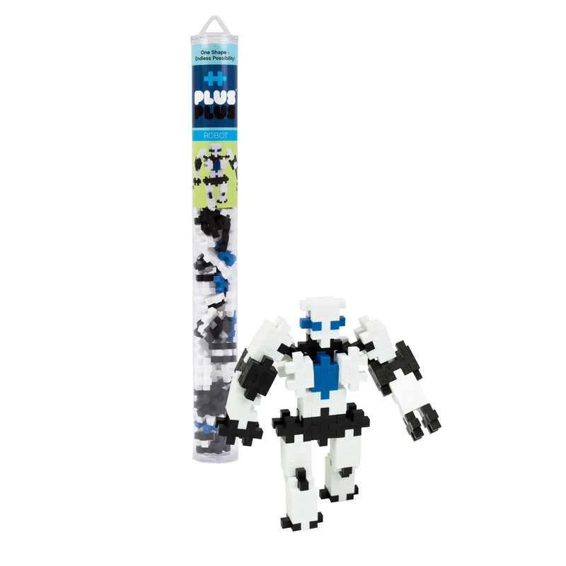 Plus-Plus Robot Building Blocks Polyethylene Black/Blue/White 70 pc