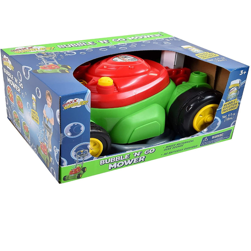 Maxx Bubbles Lawn Mower Bubble Blower Plastic Green/Red 1 pc