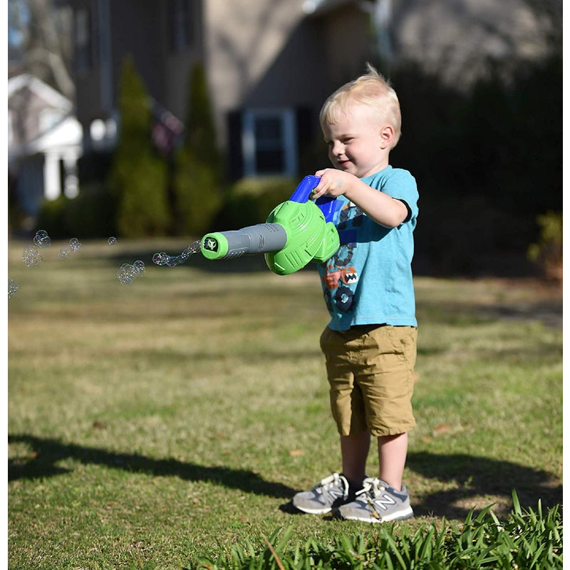 Maxx Bubbles Toy Bubble Leaf Blower Plastic Green/Blue/Gray