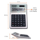 Victor Tuffcalc Silver 12 digit Solar Powered Washable Scientific Calculator