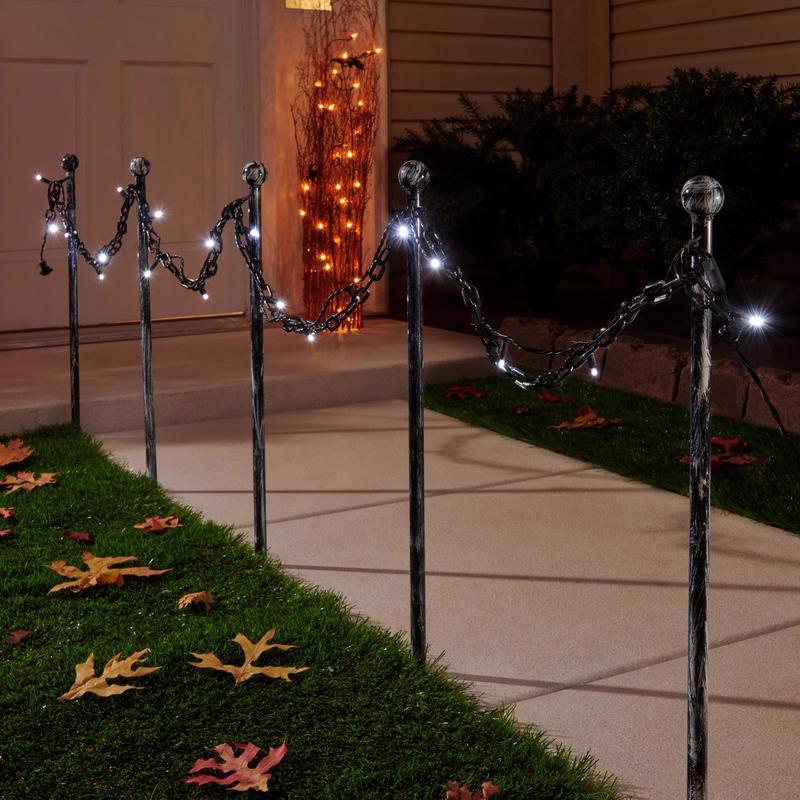 Celebrations Cool White 24 in. LED Prelit Chain on Pole Pathway Decor