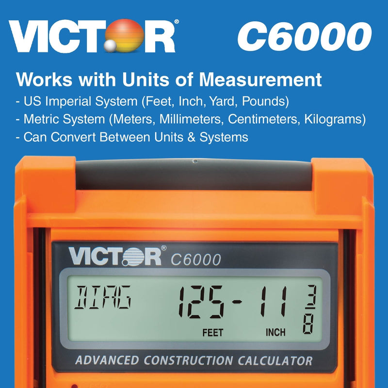 Victor C6000 Orange 8 digit Construction Calculator