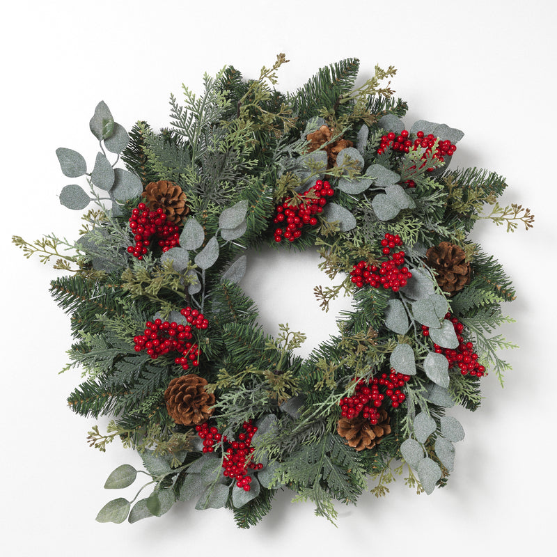 WREATH RED BERRY 24"
