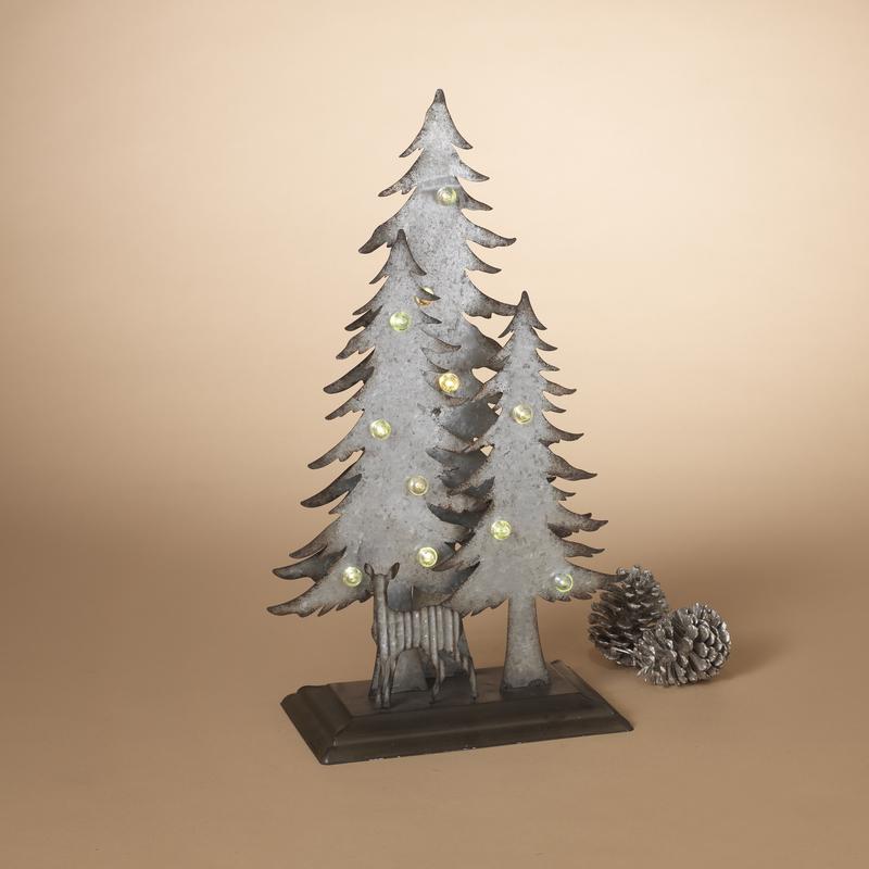 Gerson Gray 3-D Forest Scene Table Decor 19.69 in.