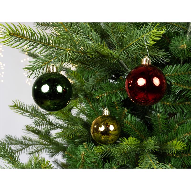 Decoris Assorted Shatterproof Baubles Ornaments 2 in.