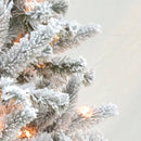 Celebrations 7-1/2 ft. Slim Incandescent 300 lights Flocked Fir Christmas Tree