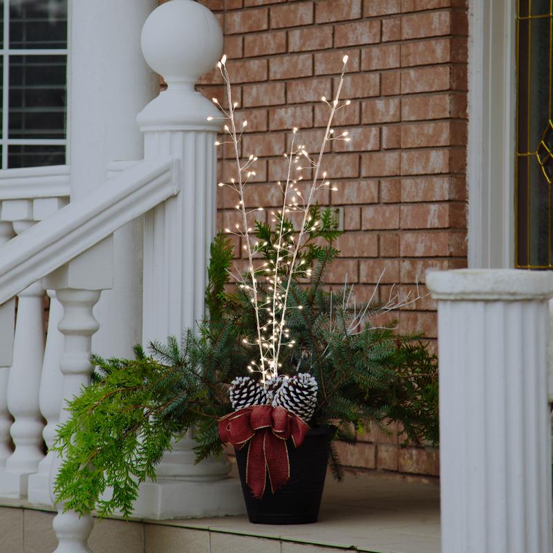 Celebrations LED Warm White Lighted Branches 38 in. Yard Decor