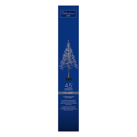Celebrations Platinum LED Multi Shimmering Tree 4.5 ft. Pathway Decor