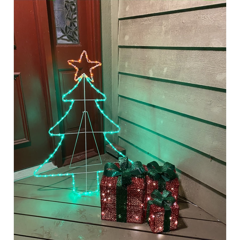 Celebrations LED Multi Christmas Tree 40 in. Yard Decor