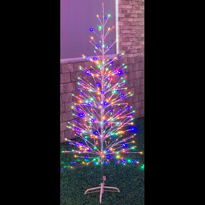 Celebrations Platinum LED Multi Twig Tree 5 ft. Yard Decor