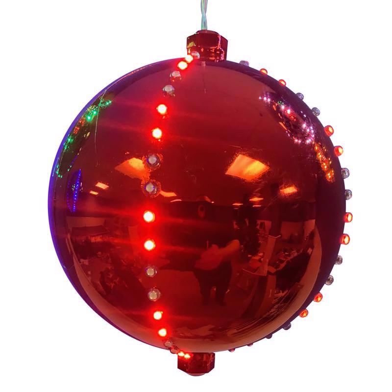 LIGHTED ORNAMENT RED 6"