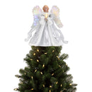 Mr. Christmas LED White Animated Fiber Optic Angel Tree Topper 12 in.