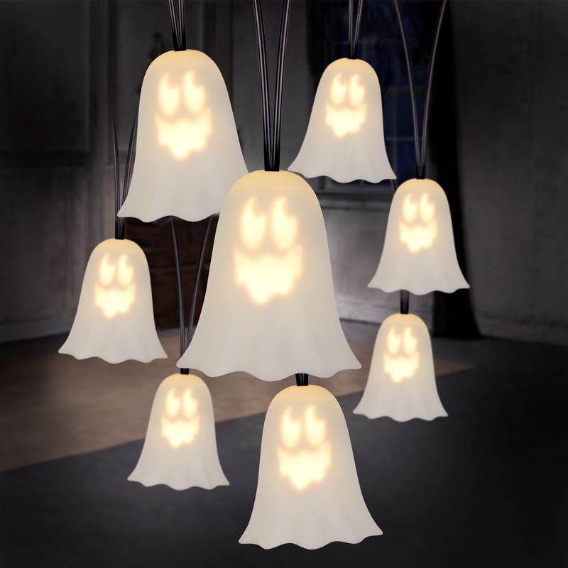 Gemmy 3 in. LED Prelit Musical Ghosts String Lights