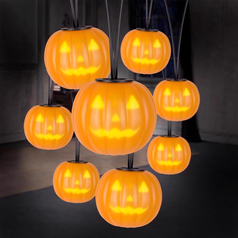 Gemmy Spooky Mood's White 8 ct LED Prelit Musical Jack-O-Lantern String Lights
