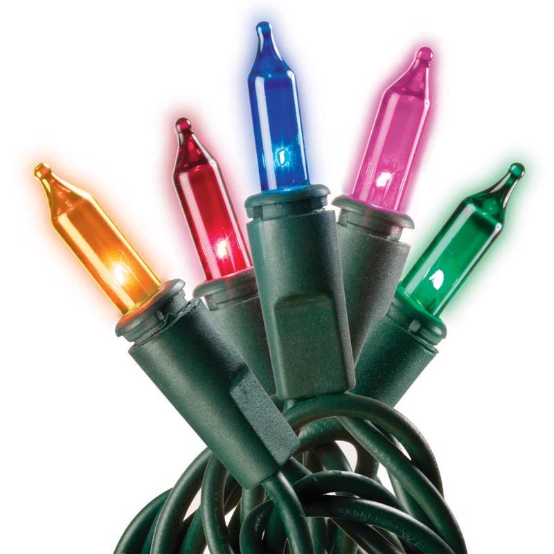 Celebrations Stay Shine Incandescent Mini Multicolored 100 ct String Christmas Lights 33 ft.