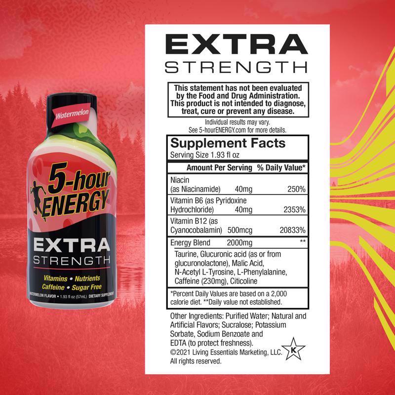5-hour Energy Watermelon Sugar Free Watermelon Energy Shot 1.93 oz