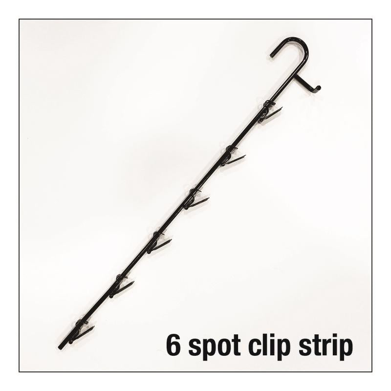 19 in. Black Metal 6 Spot Clip Strip